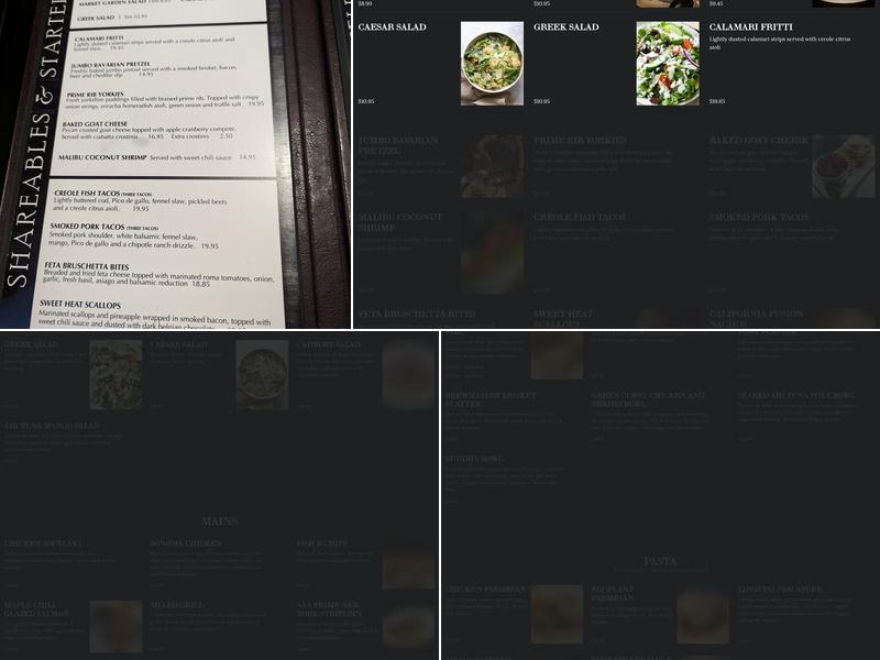 The Watermark Taphouse & Grille Menu