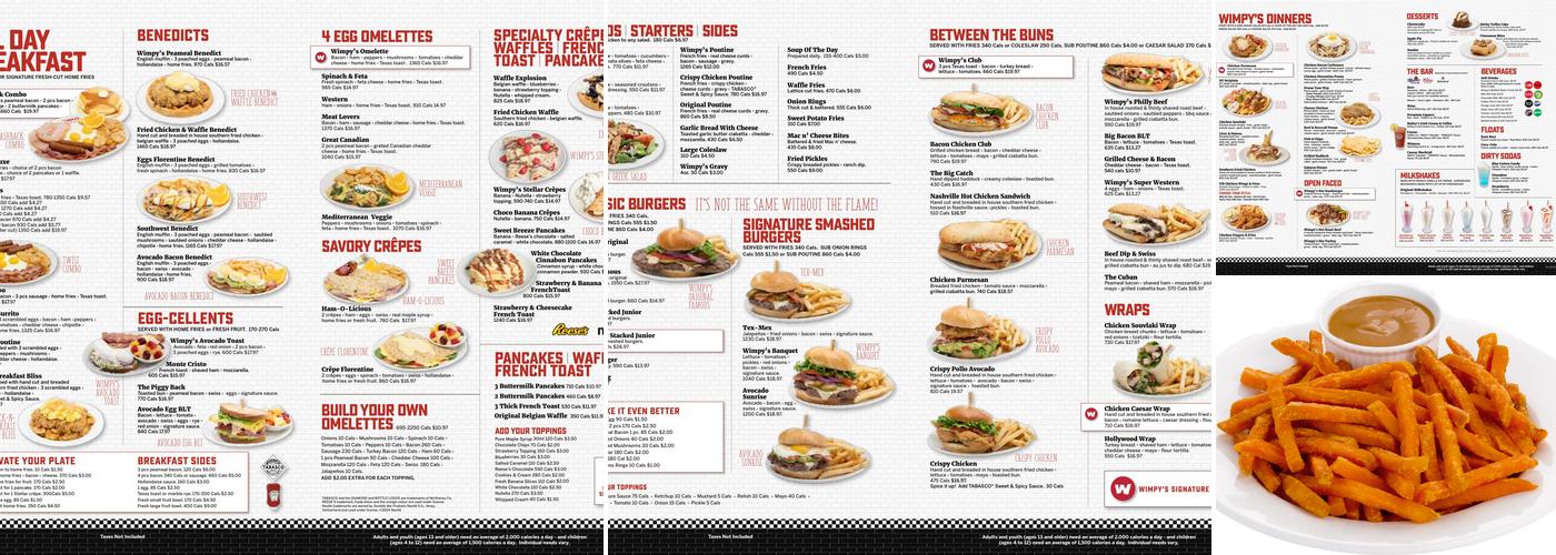 Wimpy's Diner Menu