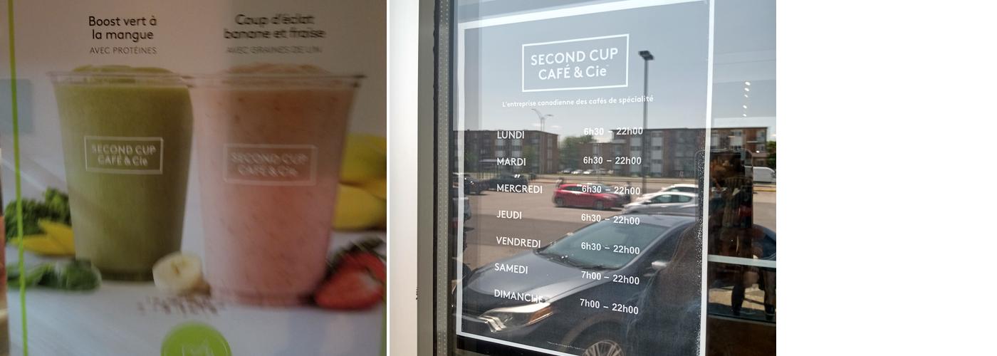 Second Cup Café Menu