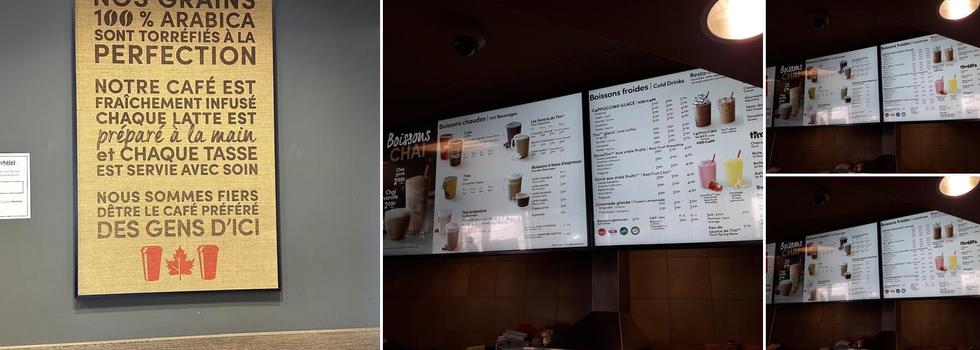 Tim Hortons Menu