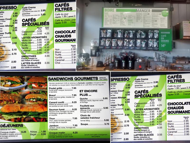 Éco Café Menu