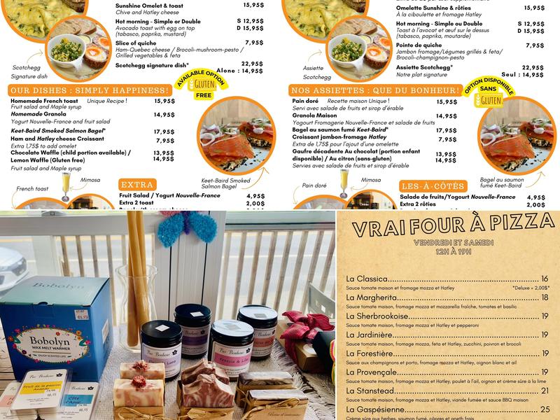 Auberge Le Sunshine - Café - Bistro - Stanstead Menu