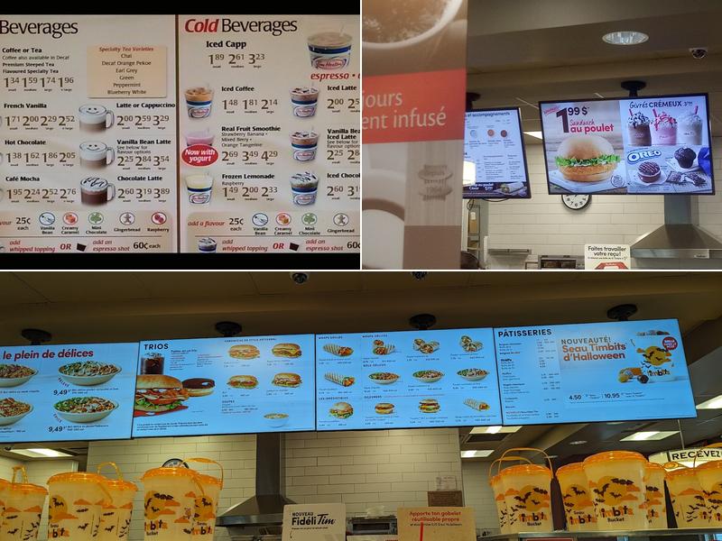 Tim Hortons Menu