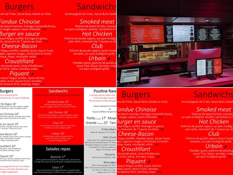 Le Snack Branché Menu