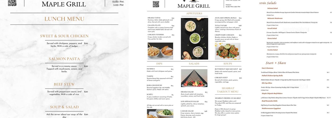 Maple Grill Menu