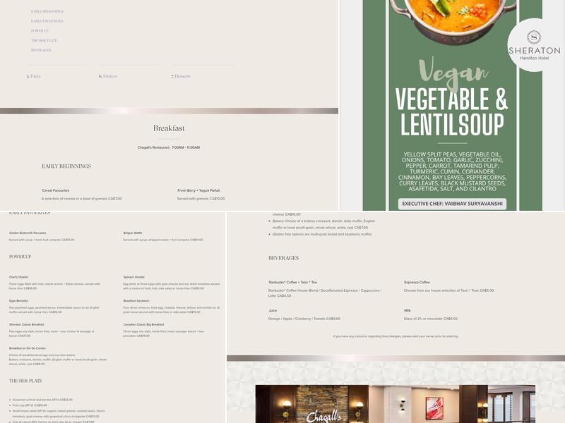 Chagalls Dining Menu