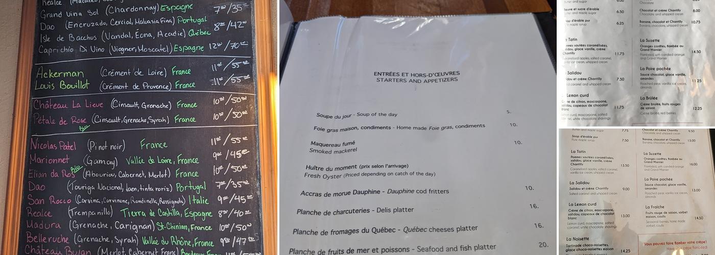 Le Billig Menu