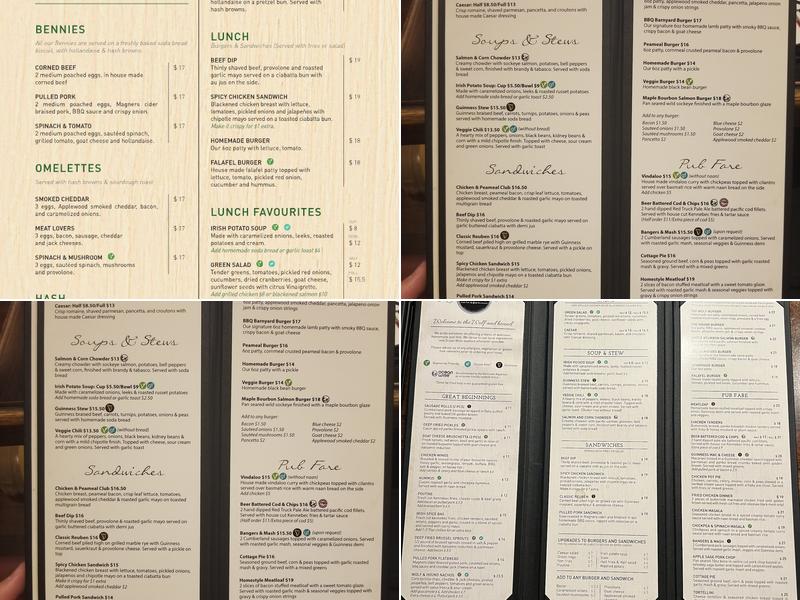 The Wolf & Hound Menu