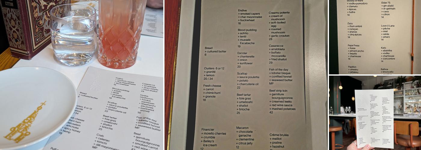 Le Clocher Penché Menu