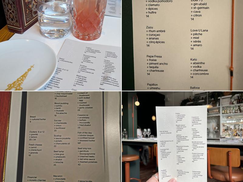 Le Clocher Penché Menu