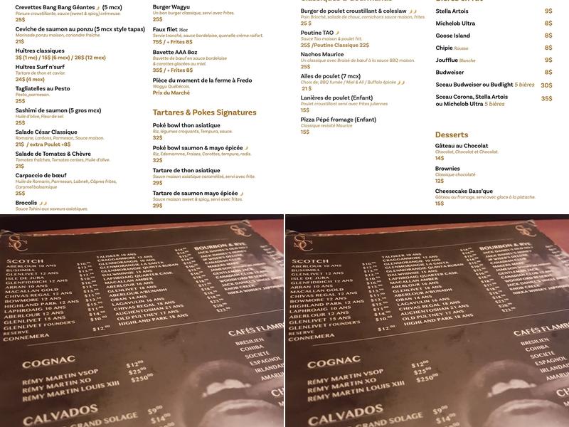 Société Cigare Menu