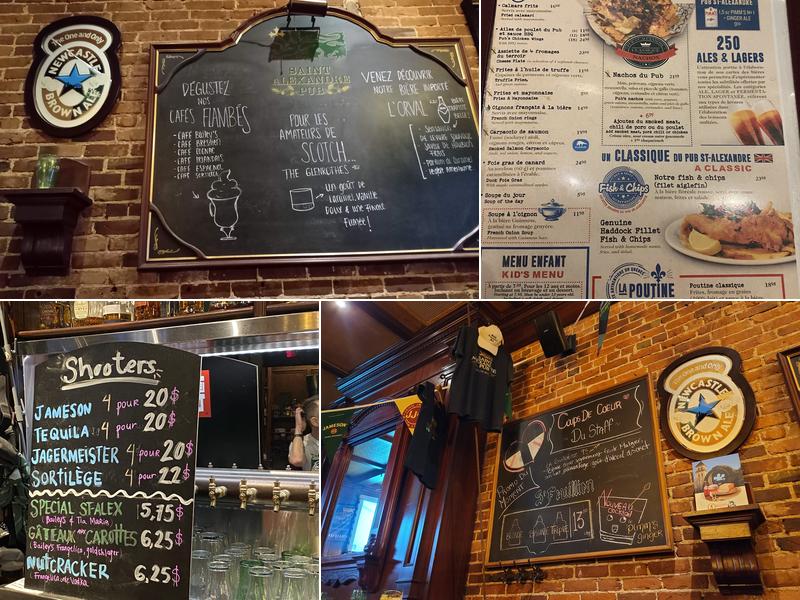 Pub St-Alexandre Menu