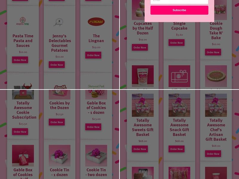 Confetti Sweets Menu