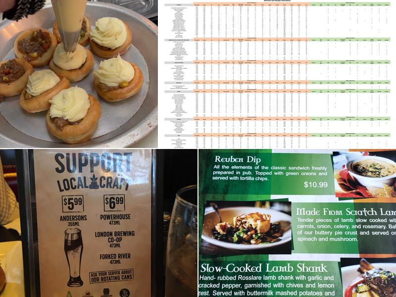 Fionn MacCool's Menu