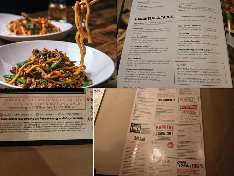 Jack's London South Menu