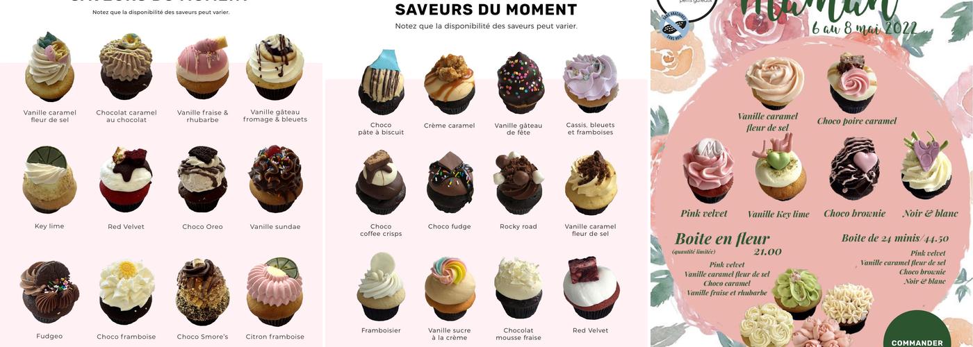Mlle Cupcake petits gâteaux Menu