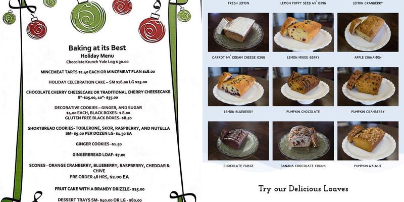 Baking At Its Best Menu