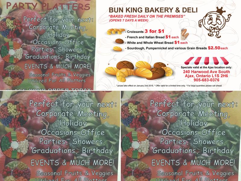 Bun King Bakery & Deli Menu