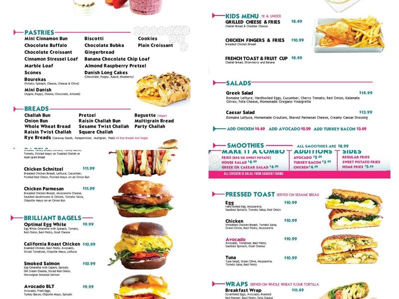 What A Bagel Menu