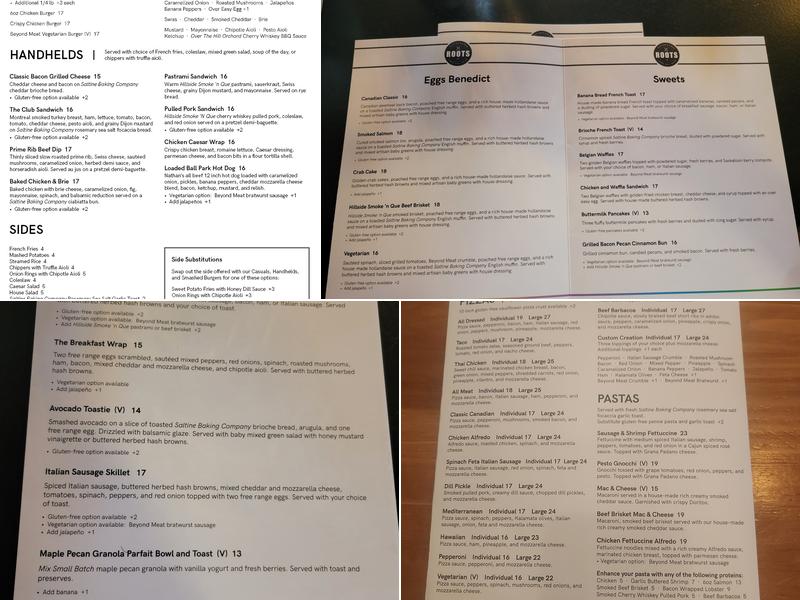 Roots Kitchen & Bar Menu