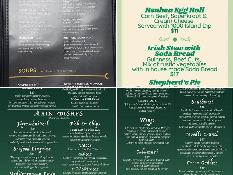 Lantzville Pub Menu
