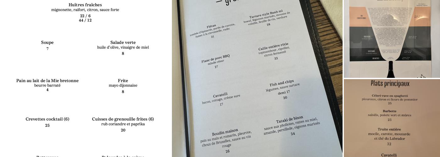 Chardo - resto & bar à vin Menu