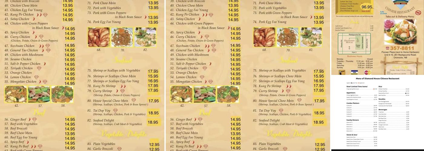Diamond House Chinese Restaurant Menu