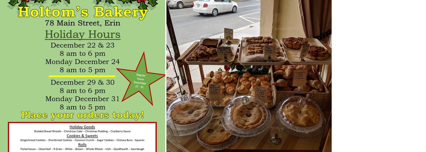 Holtom's Bakery Ltd Menu