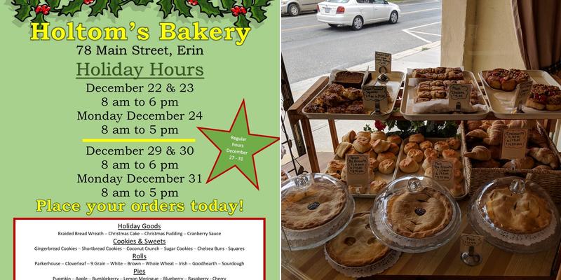 Holtom's Bakery Ltd Menu