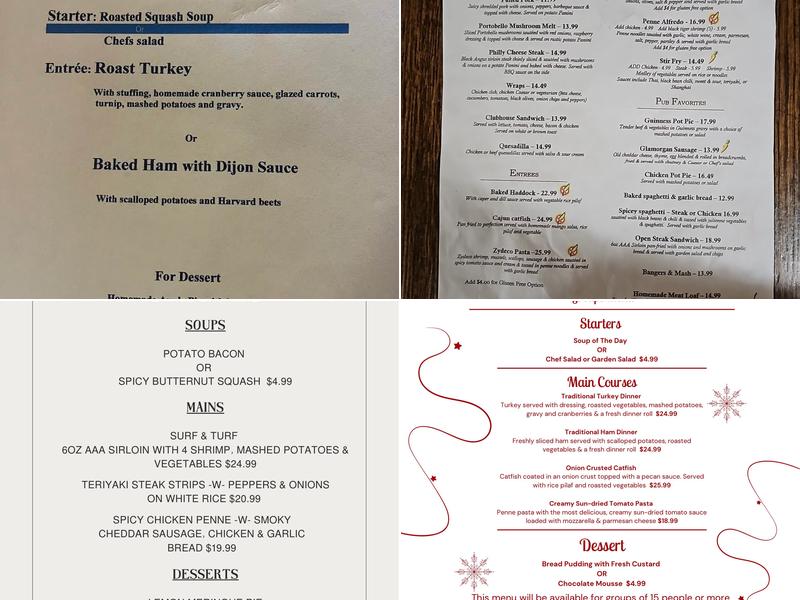 Red George Pub Menu