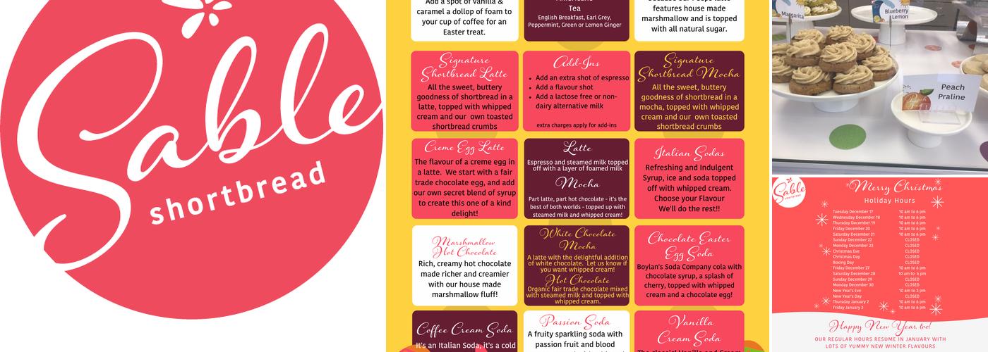 Sable Shortbread Menu