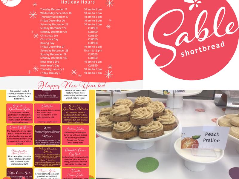 Sable Shortbread Menu