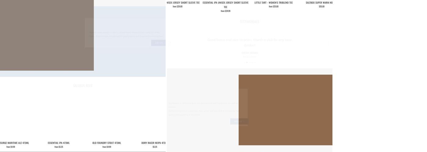 Saltbox Brewery Menu