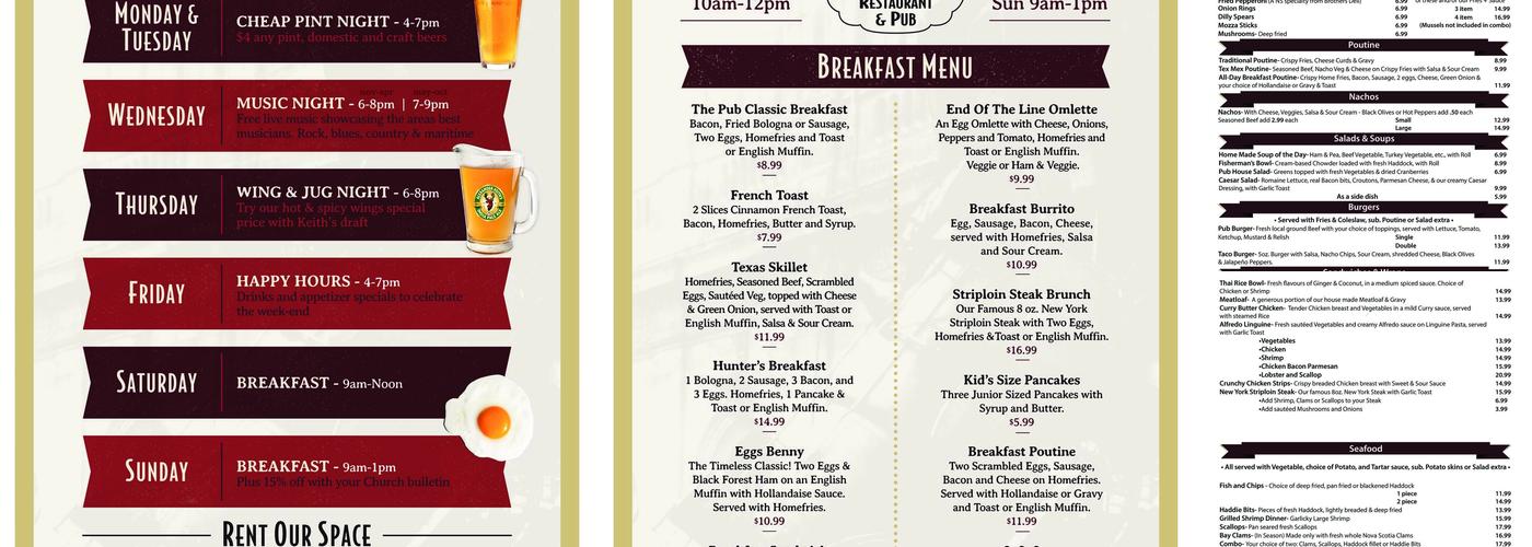 End of the Line Restaurant & Pub Menu