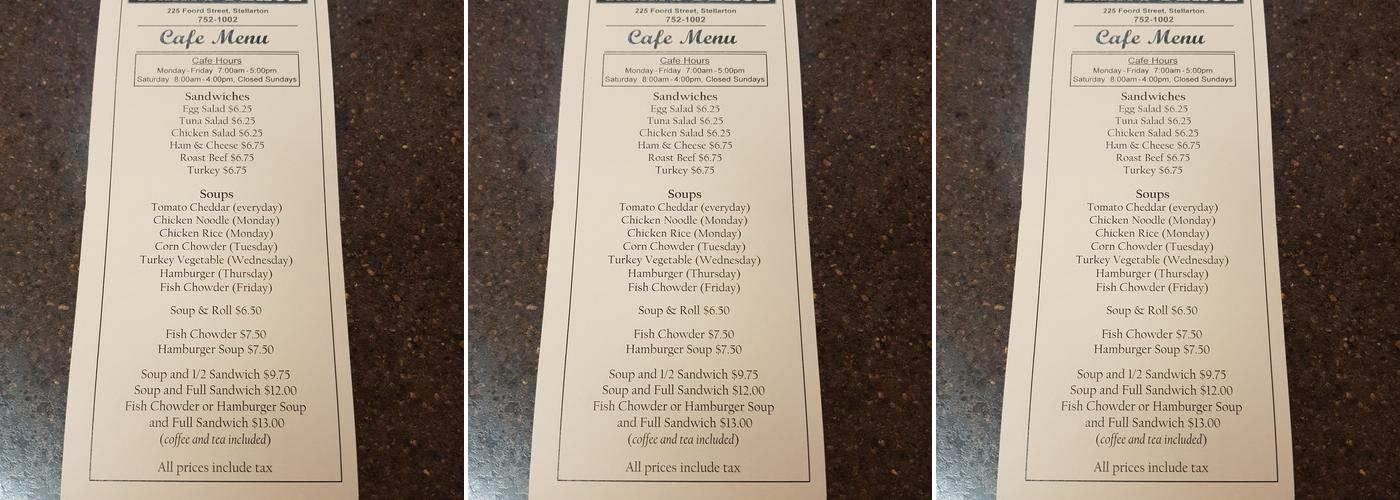 Gram's Place Menu