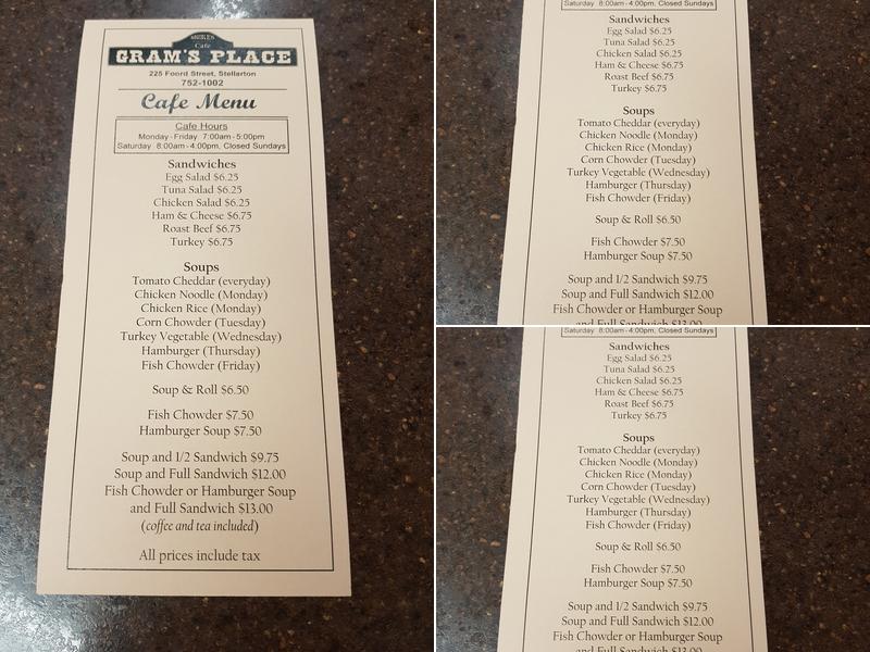 Gram's Place Menu