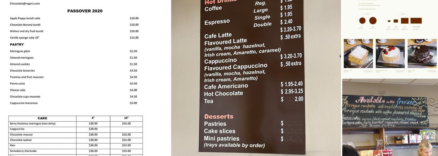 Chocolada Menu