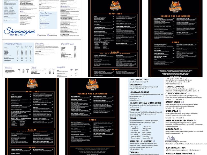 Shenanigans Menu