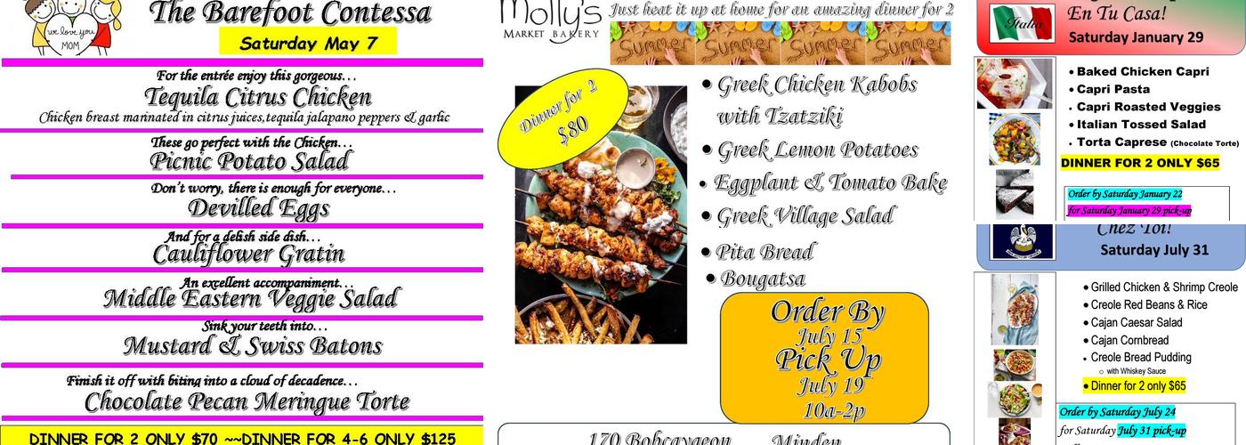 Molly's Market Bakery Menu