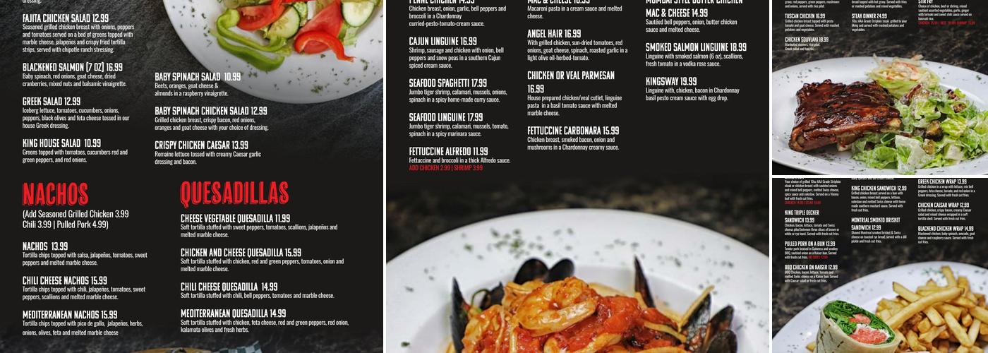 King's Castle Bar & Grill Menu