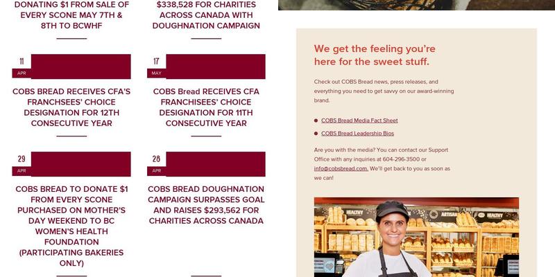 COBS Bread Menu