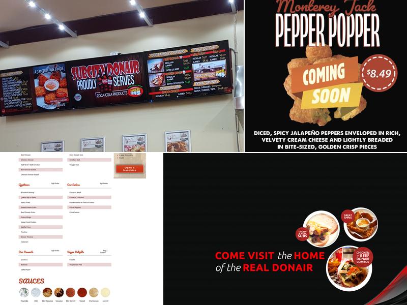 Subcity Donair West kelowna Menu