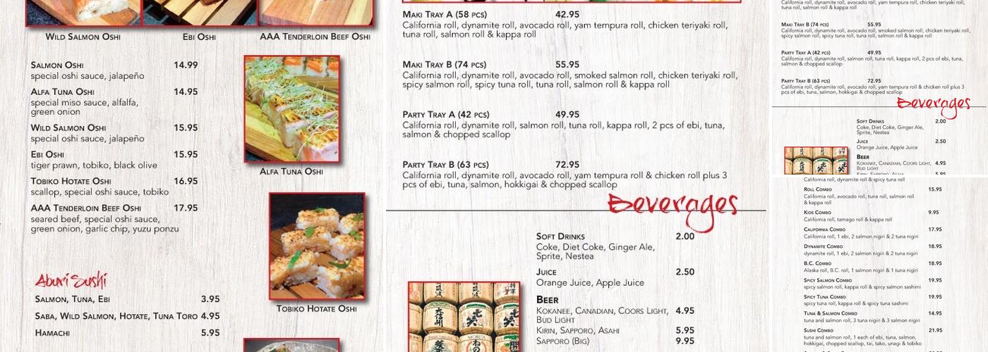 Sushi Hon Menu