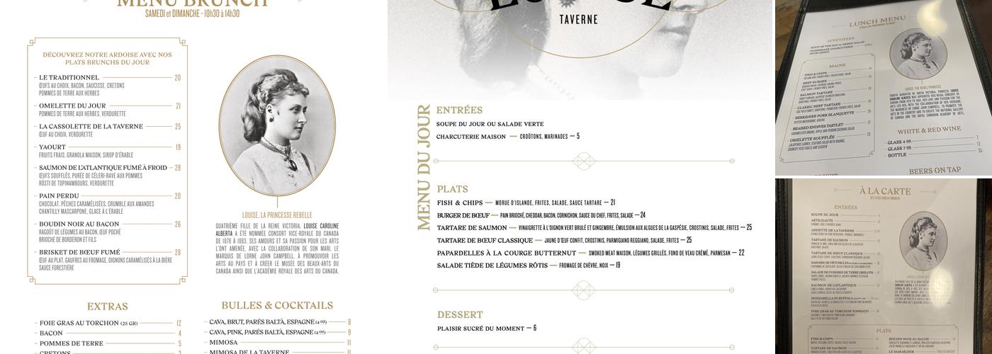 Louise Taverne & Bar à Vin Menu