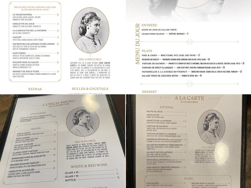 Louise Taverne & Bar à Vin Menu