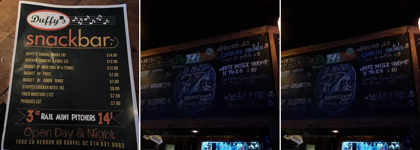Duffy's Menu