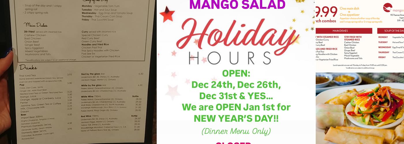 Mango Salad Menu