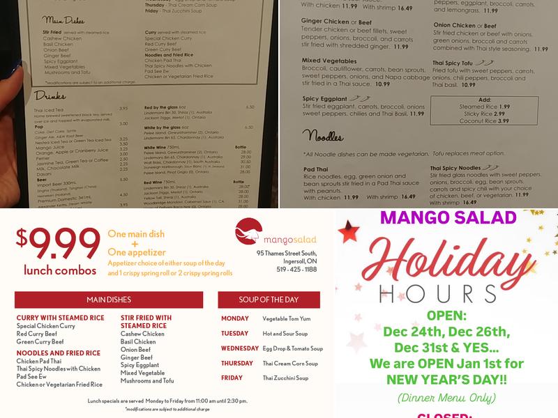 Mango Salad Menu