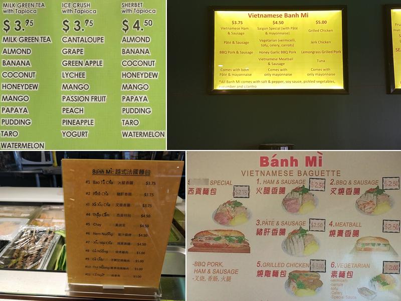 Tung Hing Bakery Menu