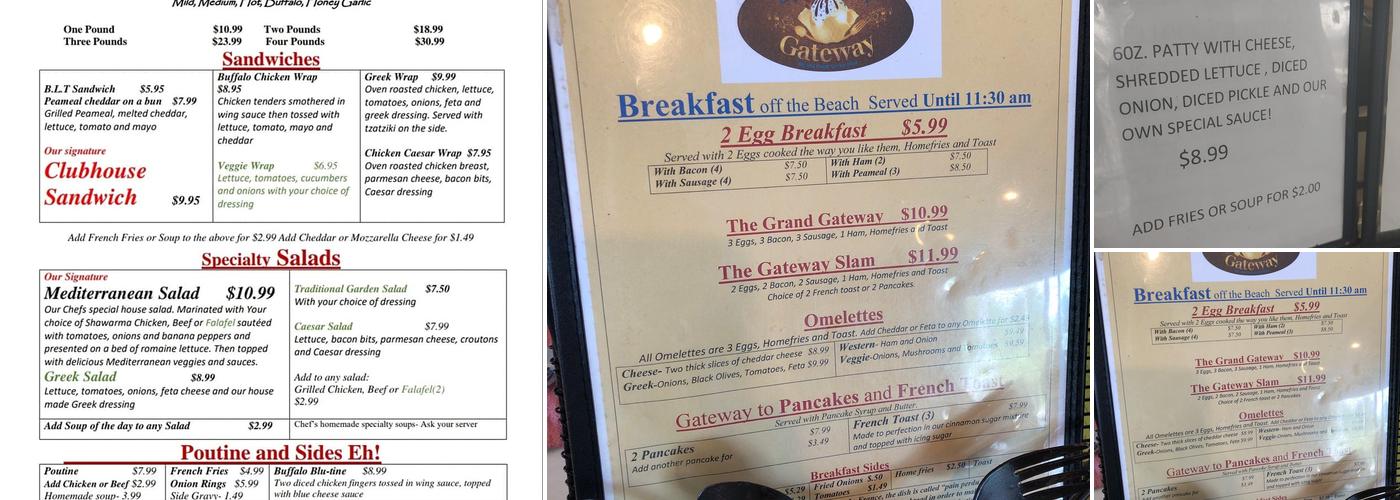 Crystal Beach Gateway Menu